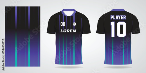 Soccer jersey template design with vertical stripes