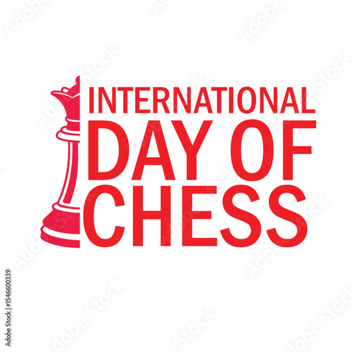 International Day of Chess with Red King Piece Theme