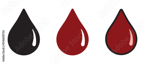 Blood drop icon set , vector illustration.