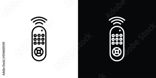 Remote control icon in black. flat graphic vector icon