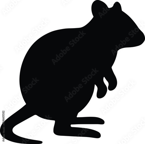 Silhouette rat standing pose animal rodent isolated vector illustration