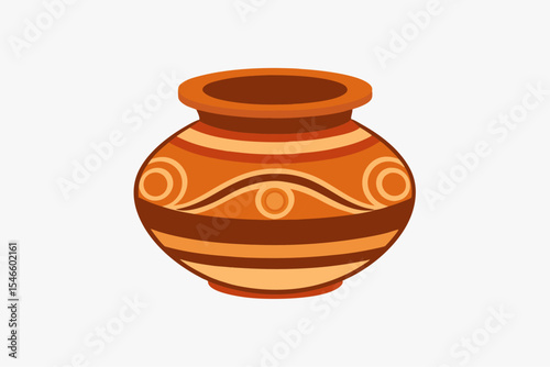 clay pot on a white background