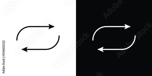 Repeat icon in black. flat graphic vector icon