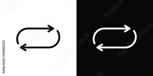 Repeat icon in black. flat graphic vector icon