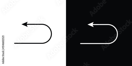 Reply icon in black. flat graphic vector icon