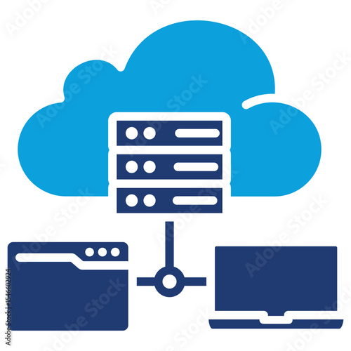 Web Hosting Flat Blue Icon