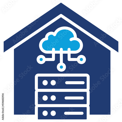 Data Warehouse Flat Blue Icon