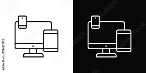 Responsive icon in black. flat graphic vector icon