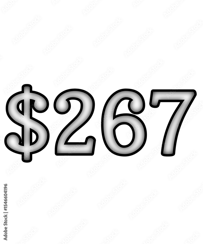 dollar sign on white background $267 dollar sign on white background $267