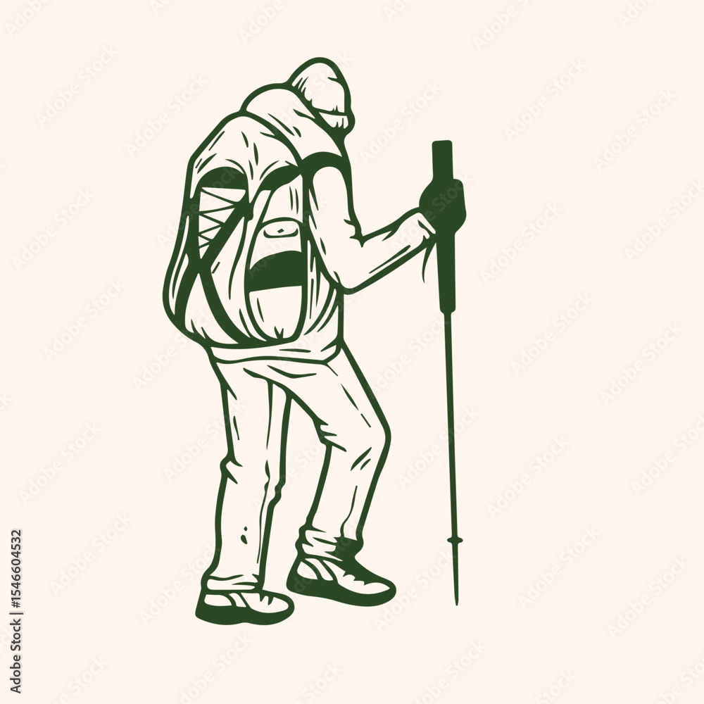 Hand-drawn travel and camping icons set in monochrome style Hand-drawn travel and camping icons set in monochrome style