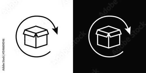 Return purchase icon in black. flat graphic vector icon