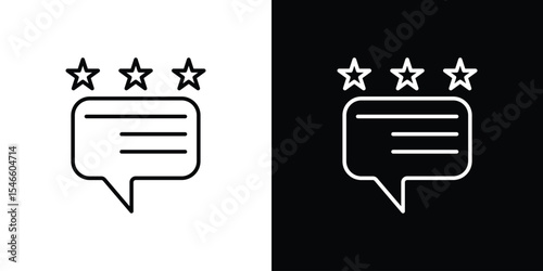 Review icon in black. flat graphic vector icon