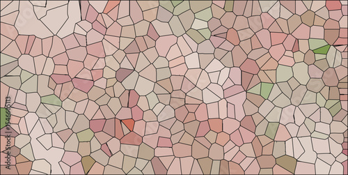 Abstract mosaic pattern featuring a network of irregularly shaped polygons in soft earth tones and subtle hints of green creating a textured decorative background design.