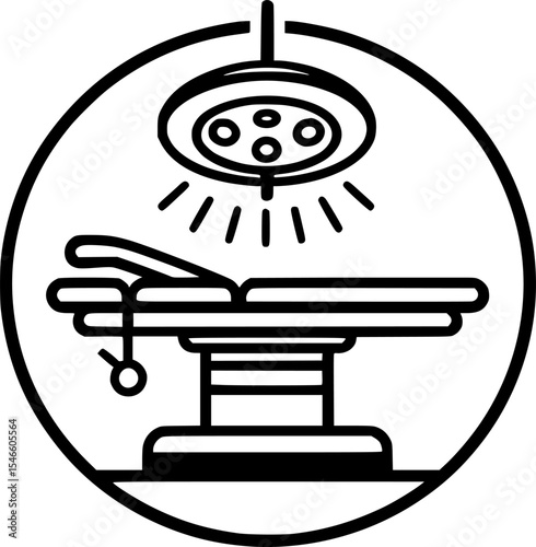 Operating table. Surgery room sign design vector ilustration. sign, symbol, vector, art