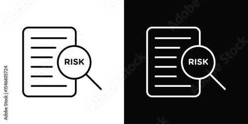 Risk analysis icon in black. flat graphic vector icon