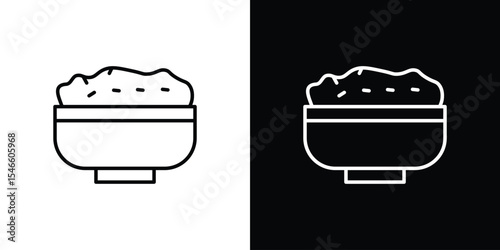 Risotto icon in black. flat graphic vector icon