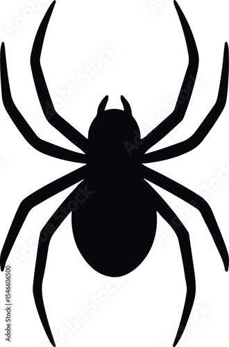Silhouette spider spooky eight legs arachnid design vector illustration