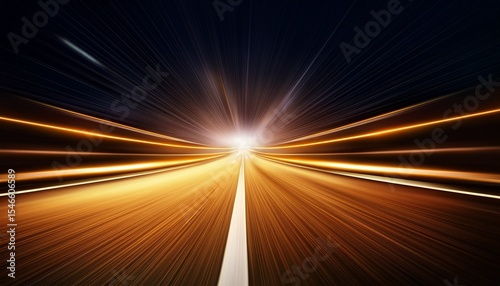 fast road night gold lights speed abstract