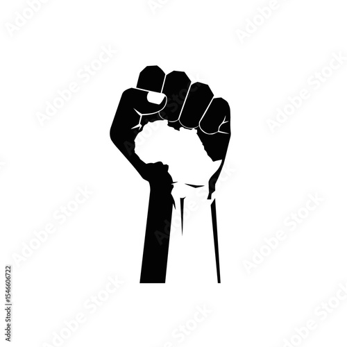 Raised fist with map of Africa inside