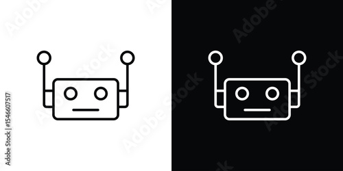 Robot icon in black. flat graphic vector icon