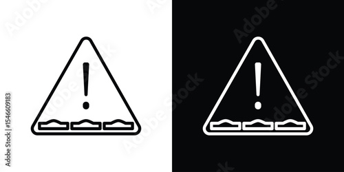 rough road icon in black. flat graphic vector icon