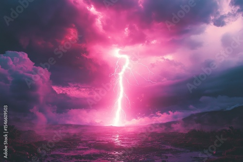 Dramatic pink storm