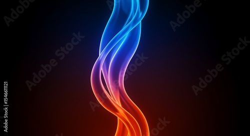 Abstract Swirling Neon Lights Vibrant Energy and Color