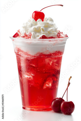 Wallpaper Mural Cherry soda float with whipped cream and fresh cherry on top, refreshing cold drink with ice and vibrant red color Torontodigital.ca