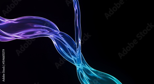 Abstract Liquid Flow Neon Purple and Teal Swirls
