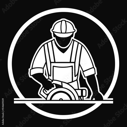 A worker uses a circular saw to cut wood