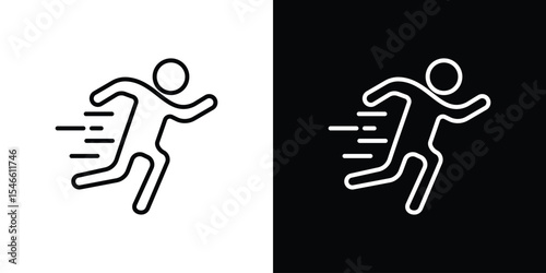 Running icon in black. flat graphic vector icon