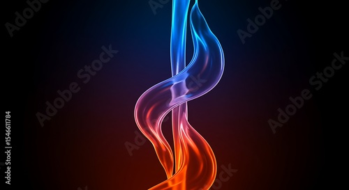 Abstract Swirling Liquid Light Neon Blue and Red Energy Flow