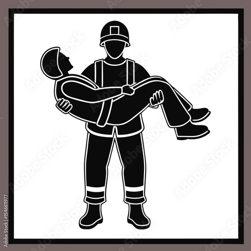 A firefighter carries an injured person