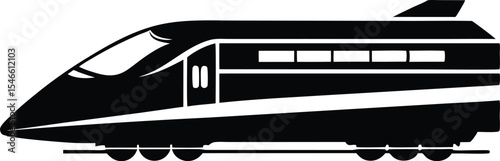 Bullet train vector silhouette, japanes bullet train icon