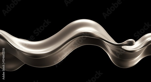 Silver Liquid Wave Abstract Background image 1