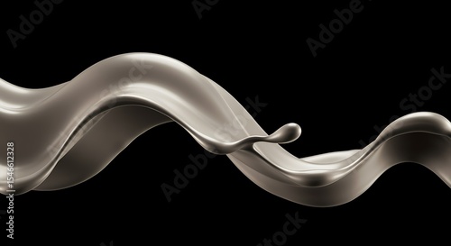 Silver Liquid Flowing Dynamic Wave Abstract Background