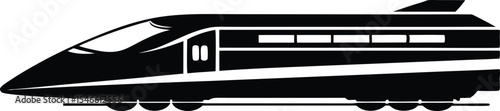 Bullet train vector silhouette, japanes bullet train icon