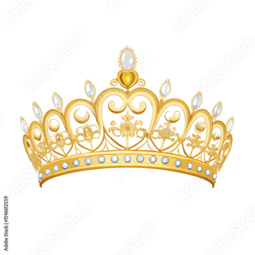 Royal Gold Crown with Blue Gems – Luxury King’s Crown Clipart Illustration for Nobility, Royalty, Fairytales, Pageants, Medieval or Fantasy Design Use