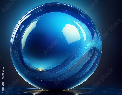 blue glossy sphere illustration