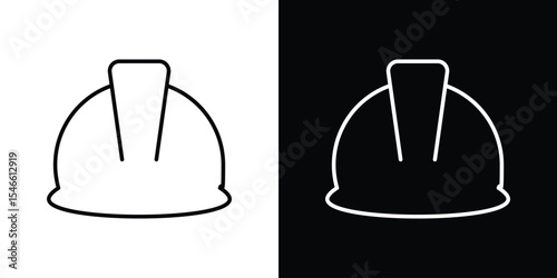 Safety helmet icon in black. flat graphic vector icon