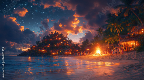 sunset over the lake