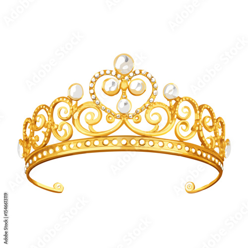 Royal Gold Crown with Blue Gems – Luxury King’s Crown Clipart Illustration for Nobility, Royalty, Fairytales, Pageants, Medieval or Fantasy Design Use