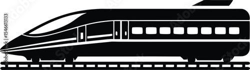 Bullet train vector silhouette, japanes bullet train icon