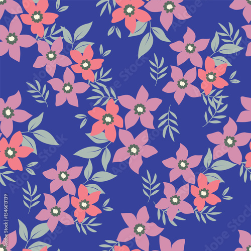 Cute feminine seamless watercolor pattern with little tiny wildflowers, hand drawn