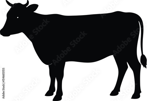cow  black silhouette vector,cow  icon vector styel