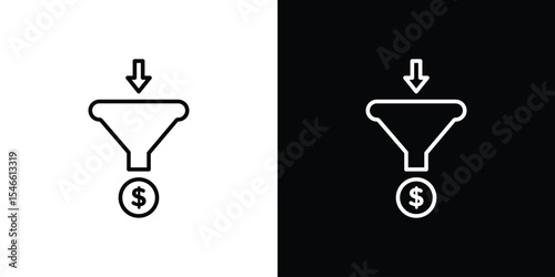 Sales funnel icon in black. flat graphic vector icon