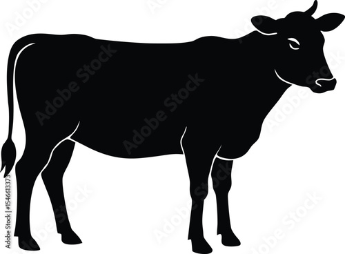 cow  black silhouette vector,cow  icon vector styel
