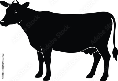 cow  black silhouette vector,cow  icon vector styel