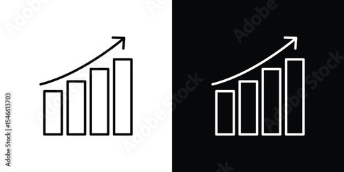 Sales growth icon in black. flat graphic vector icon