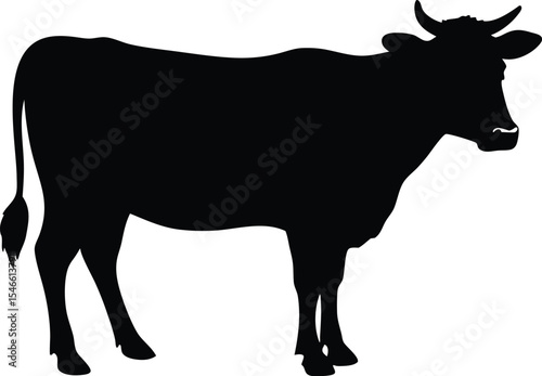 cow  black silhouette vector,cow  icon vector styel